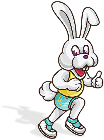 Easter Bunny Running Png (376x504)