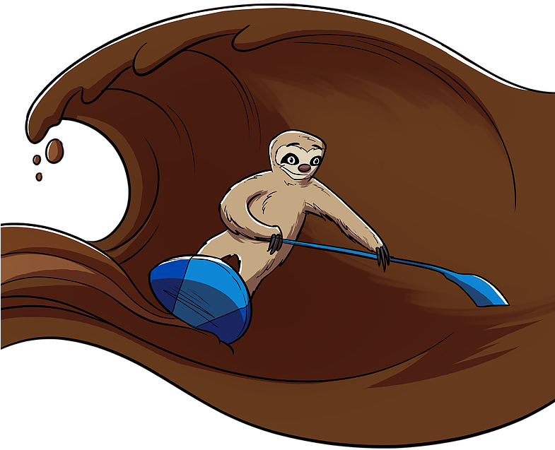 Sloth Surfing On Chocolate - Chocolate (784x784)
