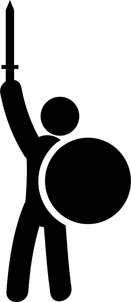 Warrior With Sword And Shield Comments - Sword And Shield Logo (428x980)