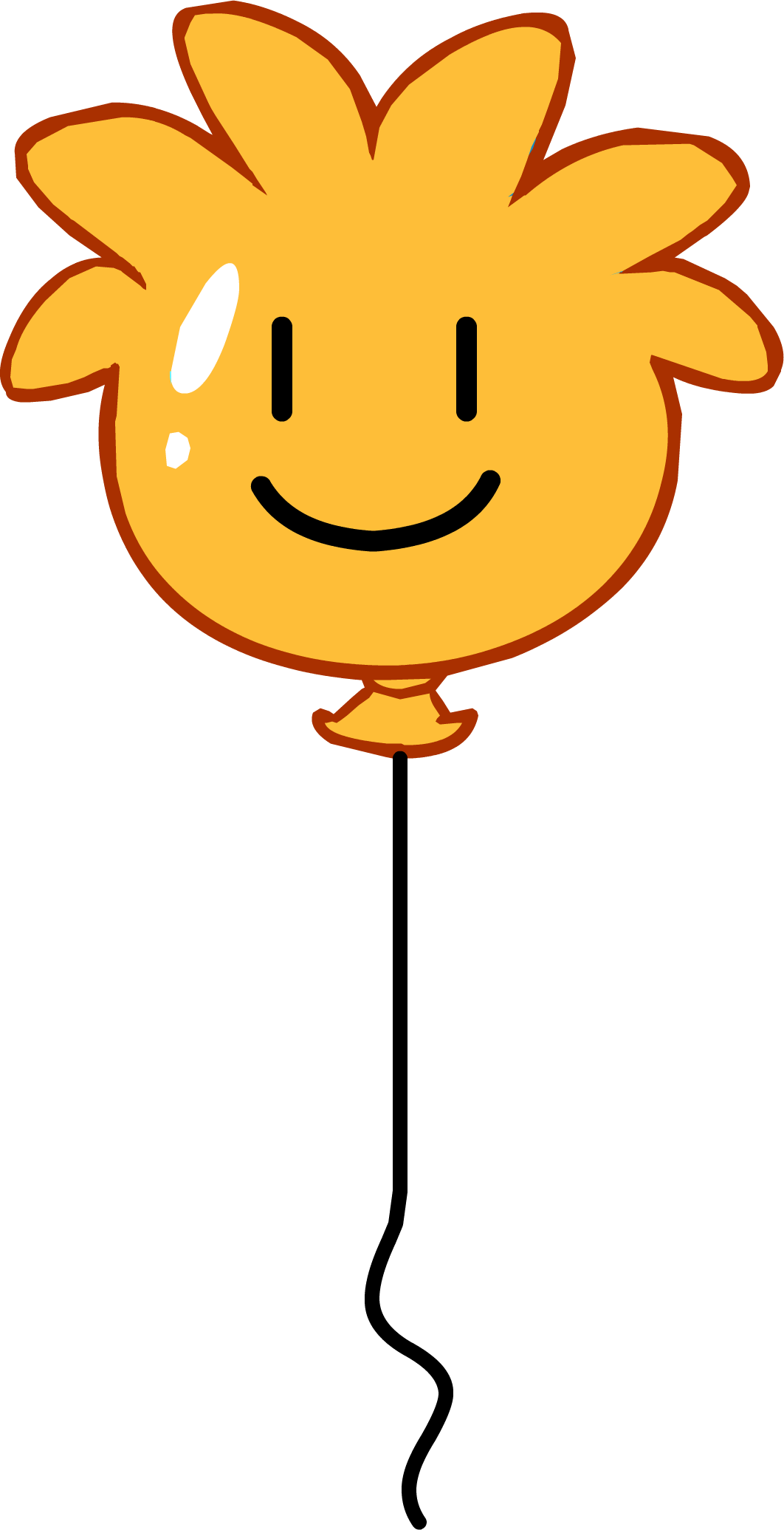 Orange Puffle Balloon - Cartoon (1062x2071)