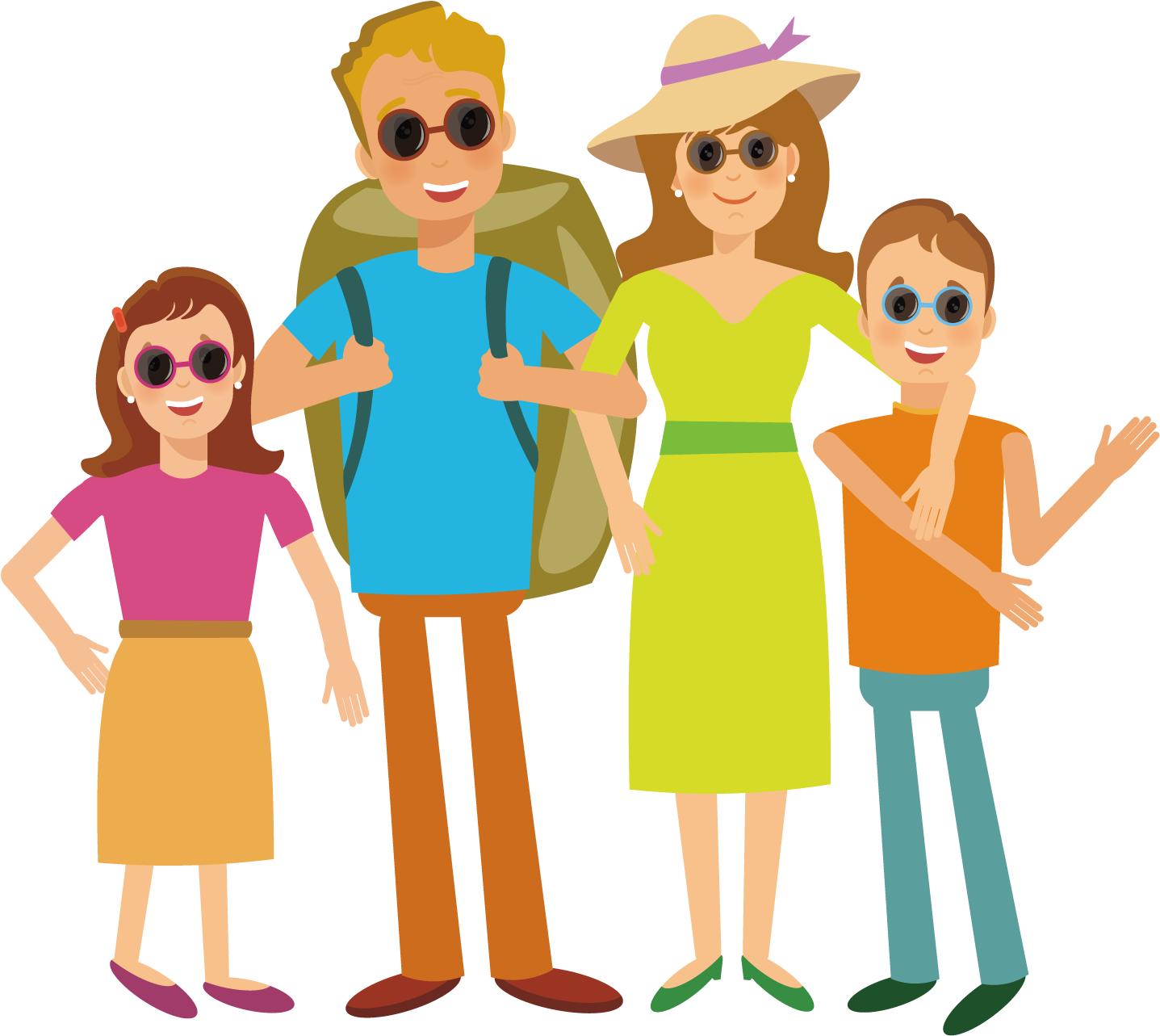 Cartoon Travel Illustration - Vector Graphics (1500x1500)