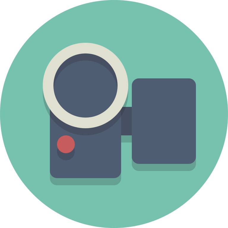 Flat Video Camera Icon - Video (768x768)