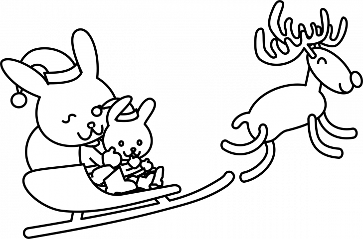 Rabbits Coloring Pages Cute Bunny Rabbit Easter Sheet - Christmas Bunny Coloring Pages (728x480)