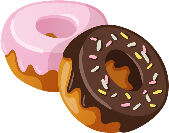 卡通手绘巧克力甜甜圈 - Donut Vector Png (800x800)