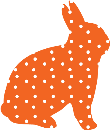 Orange - 3drose Cute Bright Orange And White Polka Dot Bunny, (629x647)