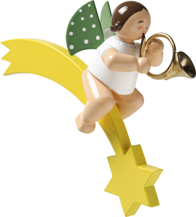 Angel With French Horn, On Comet - Christmas Tree Angel French Horn (wendt Und Kuehn) (632x700)