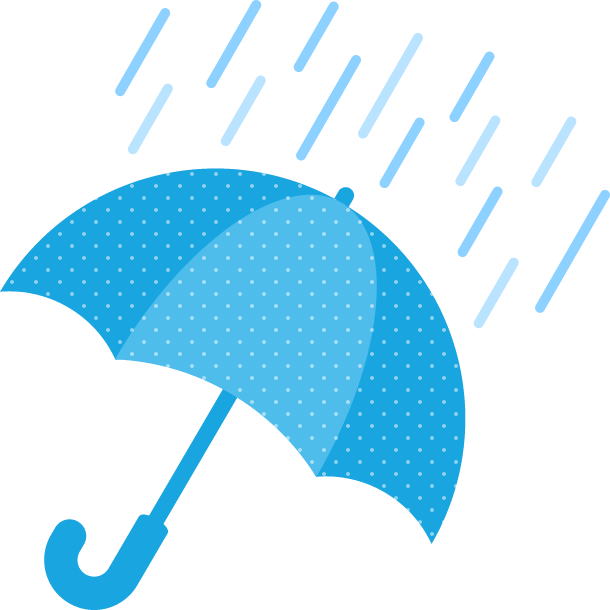 雨天（雨の天気）マークのイラスト - 雨 イラスト (610x610)