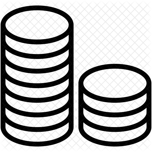 Coins Stack Icon - Circle (512x512)