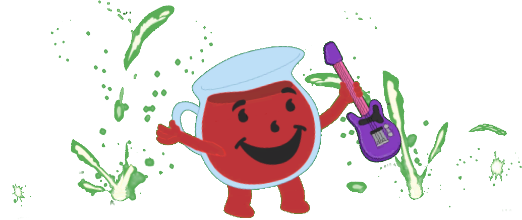 Kool Aid Man Rock Out - Cartoon (1058x459)