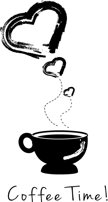 Coffee Time Vector Image - Heart (1020x680)