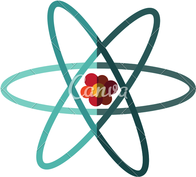 Atom Flat Scientific Symbol Illustration Shadow Vector - Atom (800x800)