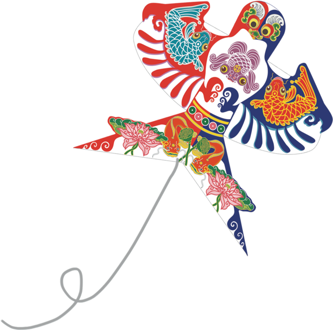 告别陋习手绘风筝 中国元素手绘风筝 - Kite (1064x1055)