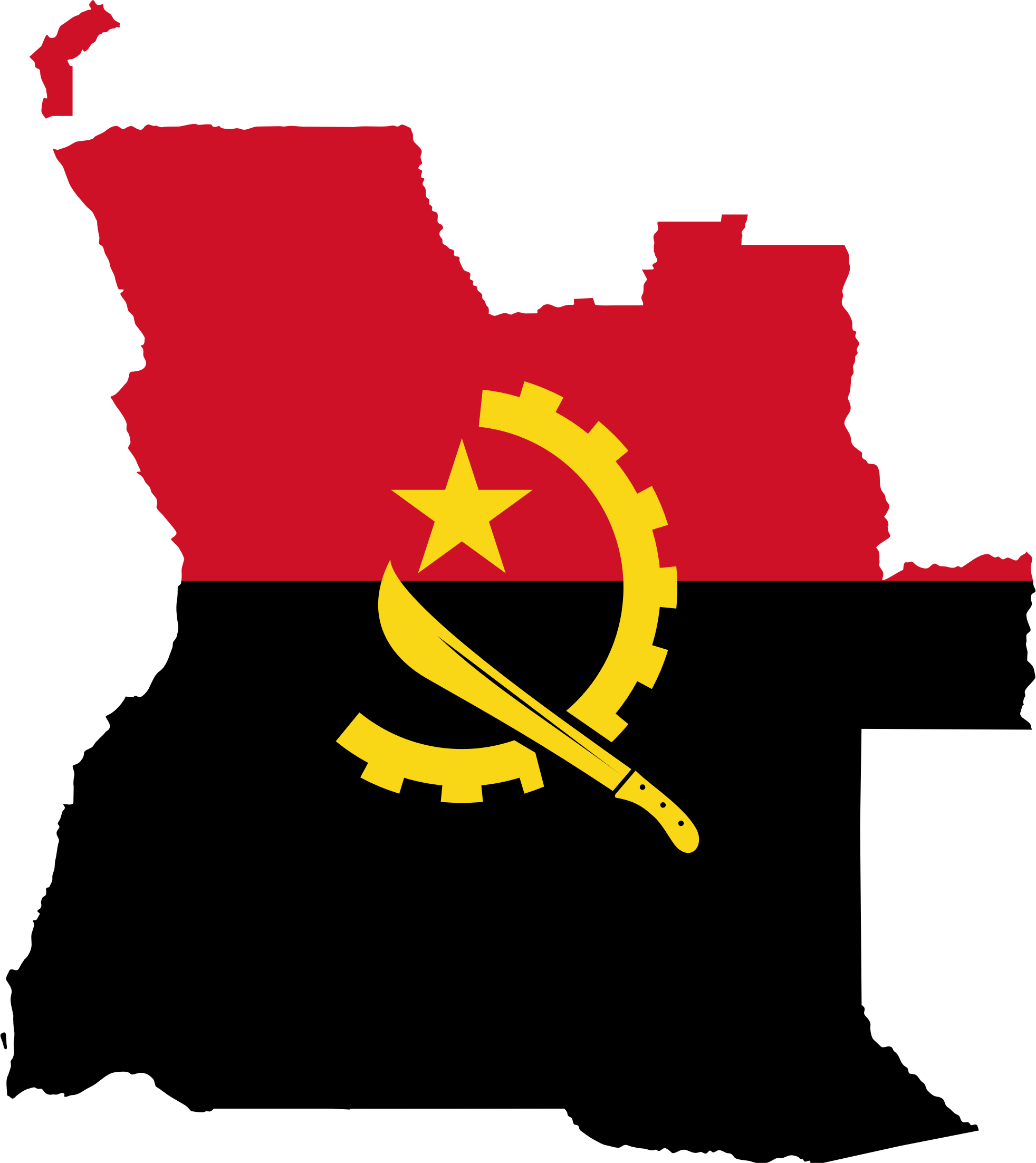 Flag Map - Angola Png (1964x2205)