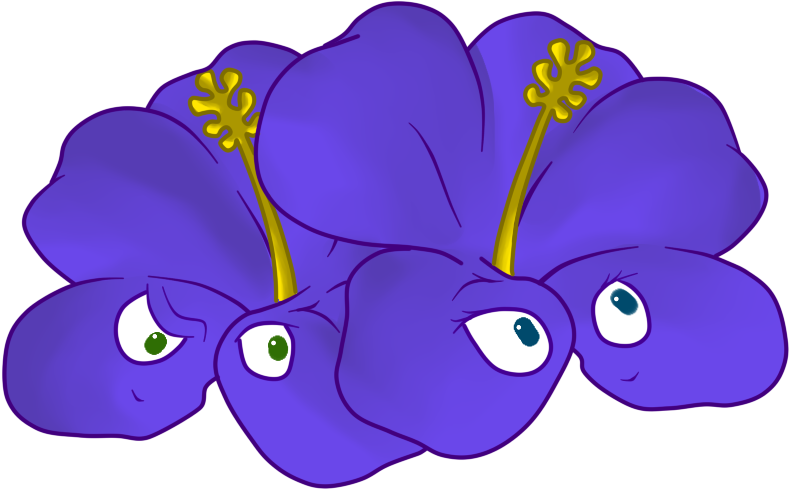 Violet Hibiscus - Cartoon (789x490)
