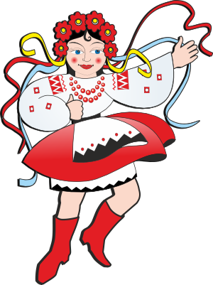 Russian Dance Clip Art - Казачка Вектор (300x401)