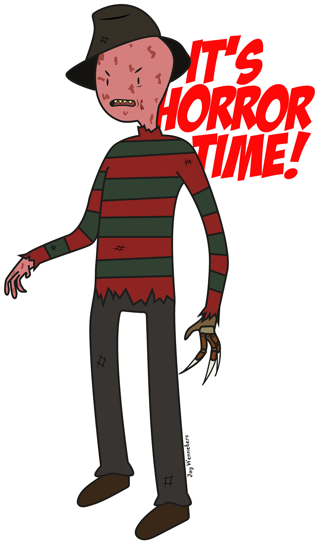 It's Horror Time Freddy - Cartoon (1400x1980)