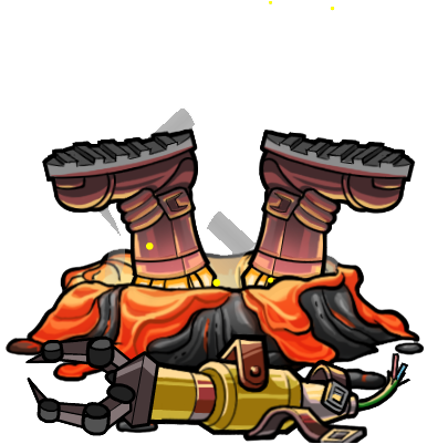 Hazmat Fire Guy Defeated - Cartoon (385x433)