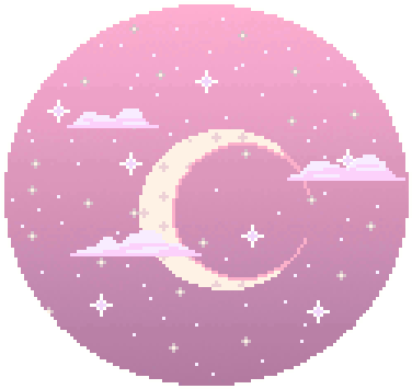 Life On Anime - Pixel Moon (377x362)