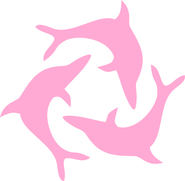 Pink Dolphin Clipart - Drawstring (600x586)