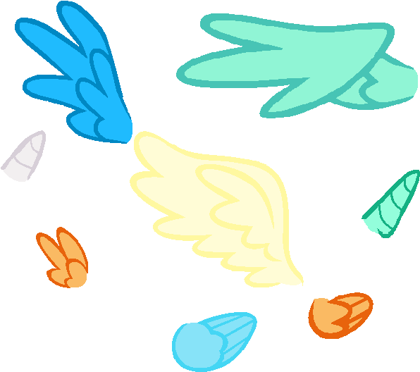 Drawn Wings Closed Wing - Pony (618x580)