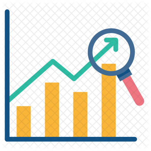 Financial Year Sales Analytics Examine Chart Graph - Chart Icon (512x512)