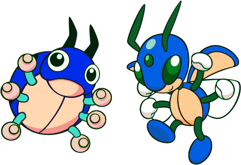 Ledyba And Ledian By High Jump Kick - Ledyba Evolution (471x368)
