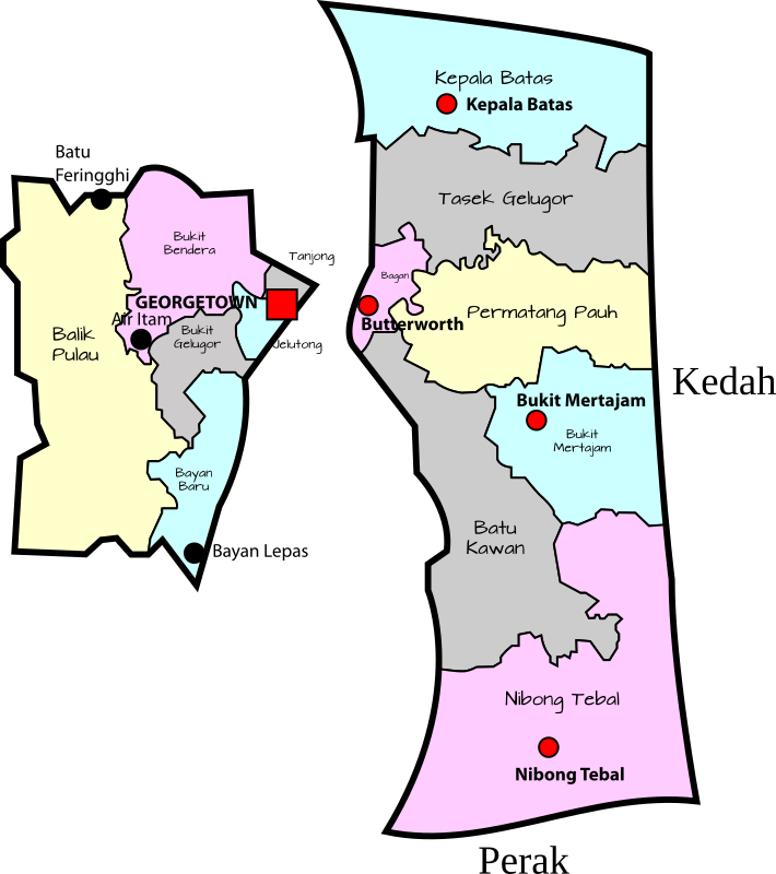 Medium Image - Pulau Pinang District Map (710x800)
