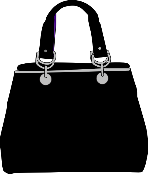 Black - Purse Clip Art (504x593)