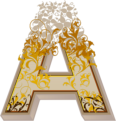 Letras Doradas Para Imprimir (378x395)