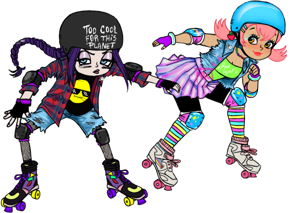 Rollers Girls By Micatooo - Inline Skating (965x827)