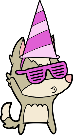 Cartoon Wolf Whistling - Drawing (296x550)
