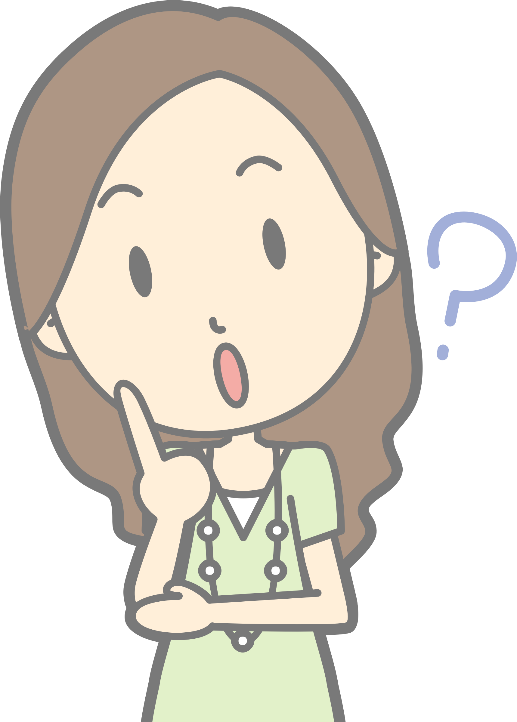 Big Image - Perplexed Female Clipart (1718x2400)