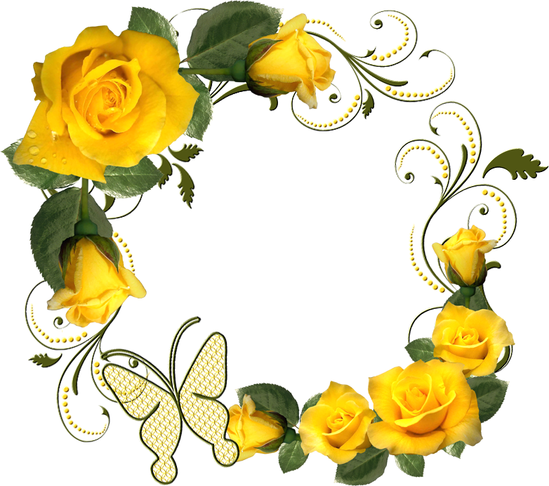 Yellow Roses Frames - Yellow Rose Transparent Background (782x692)