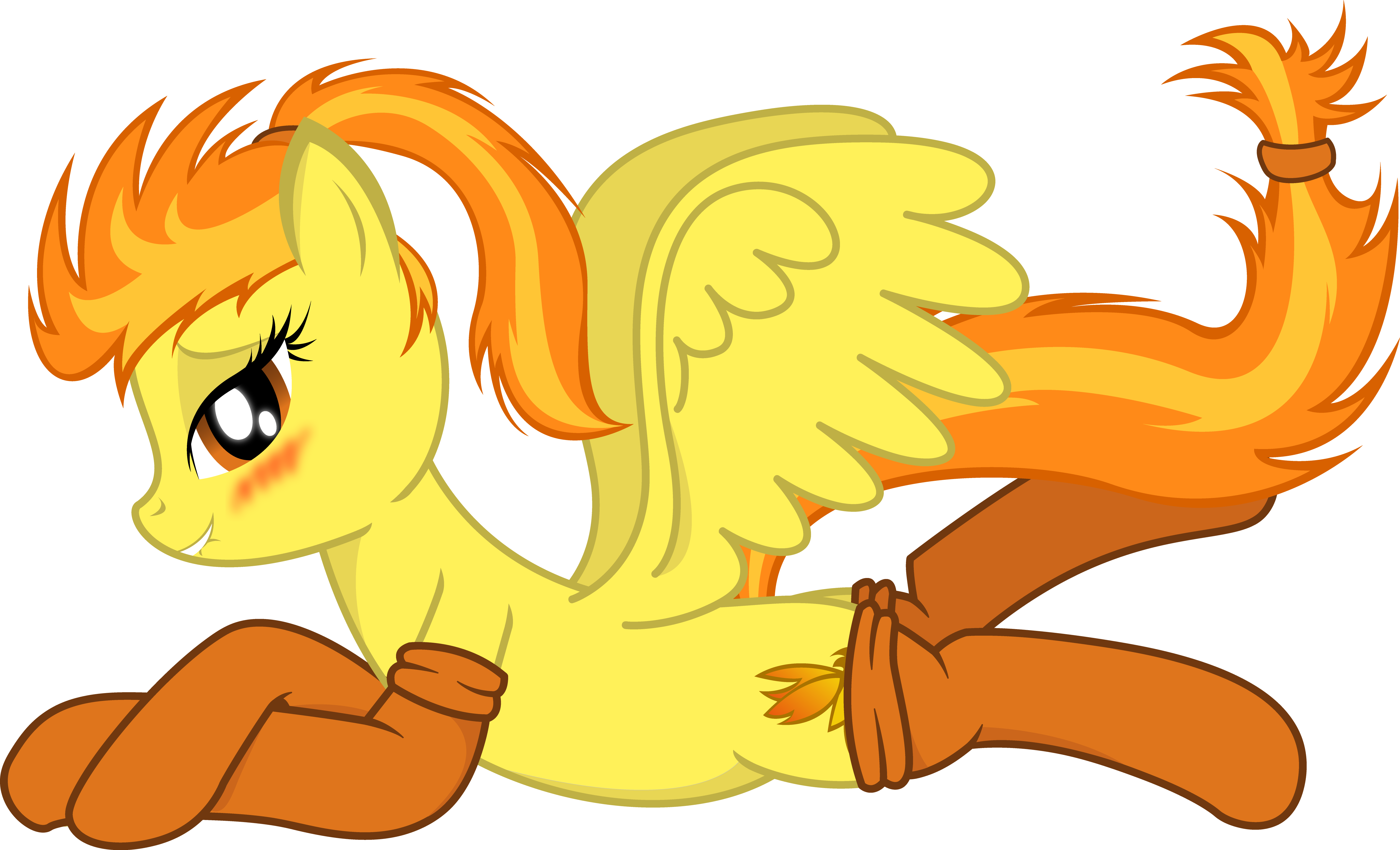 Ponytail, Simple Background, Socks, Solo, Spitfire, - Cartoon (5557x3375)