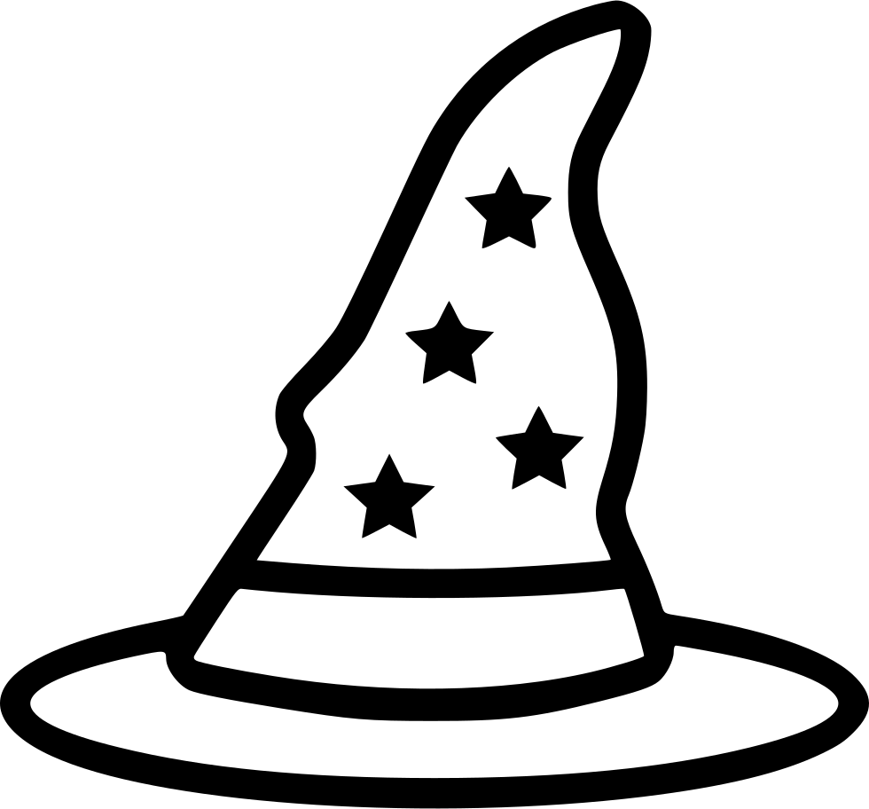 Wizard Hat Comments - Black And White Wizard Hat (980x912)