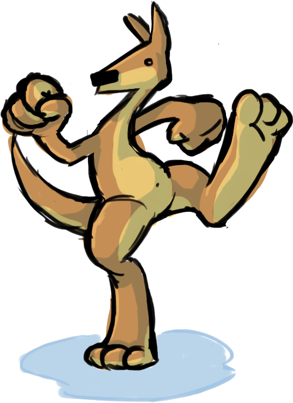 Kangaroo Doodle By Goronic - Cartoon (714x822)