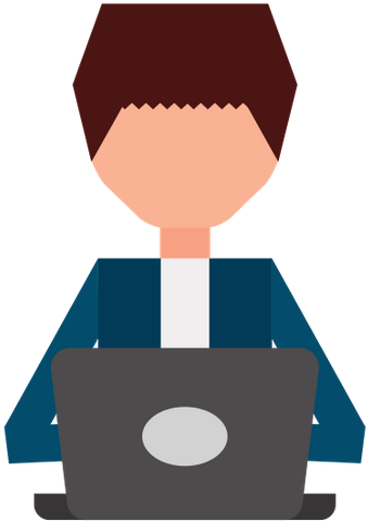Laptop Computer User - Vector Graphics (498x550)