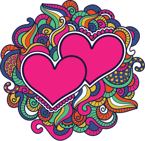 Paisley Pattern With Heart - Heart (550x534)