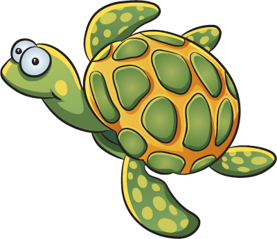 Discover - Transparent Cartoon Turtle (400x344)