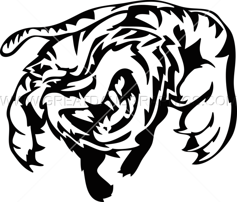 Pouncing Tiger - Illustration (825x705)