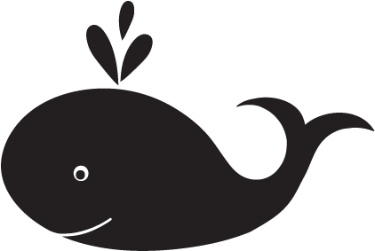 Whale Cartoon Image Black (451x450)