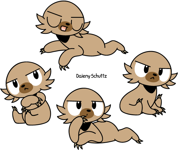 Grumpy Maned Sloth By Daieny - Digital Art (650x650)