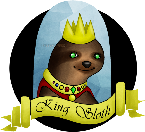 King Sloth By Triever - Cartoon (600x549)