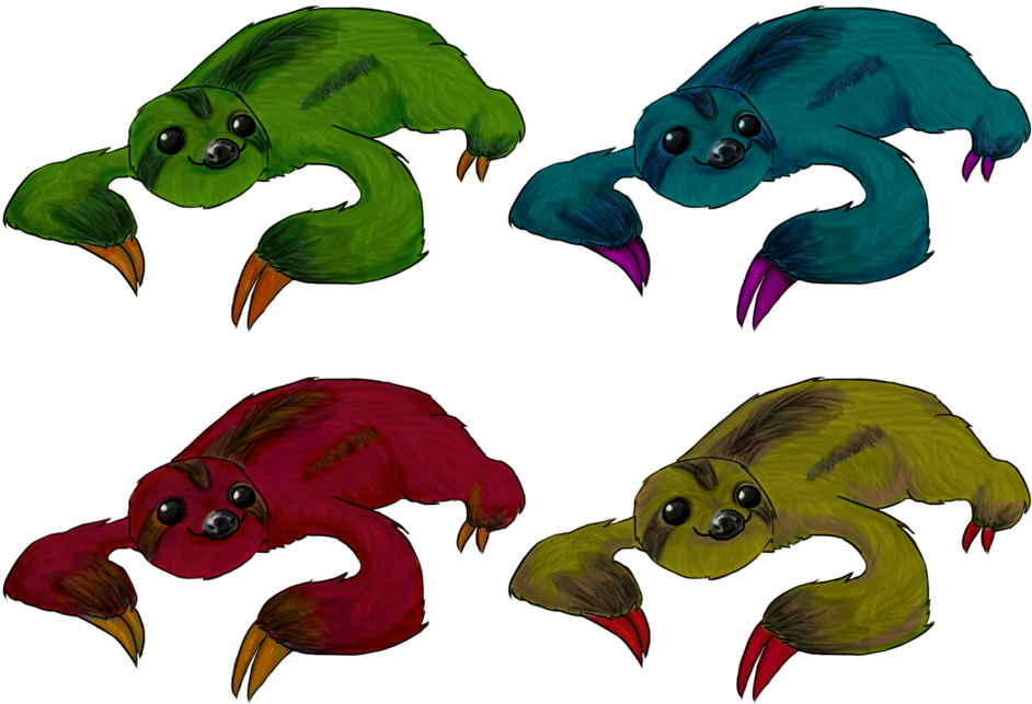 Atween Sloth Design - Cartoon (1024x717)