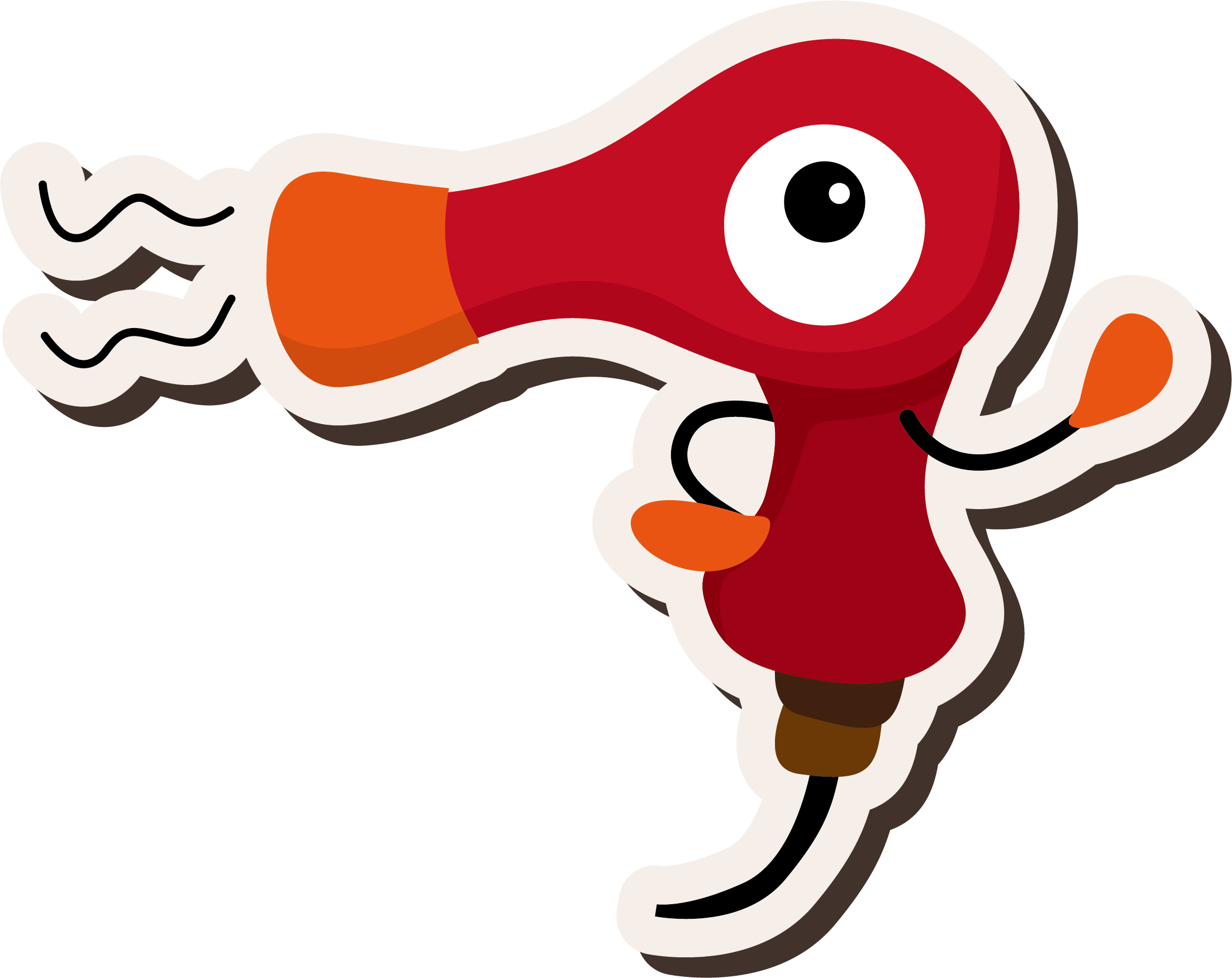 Hair Dryer Red - Vector Graphics (2205x1750)