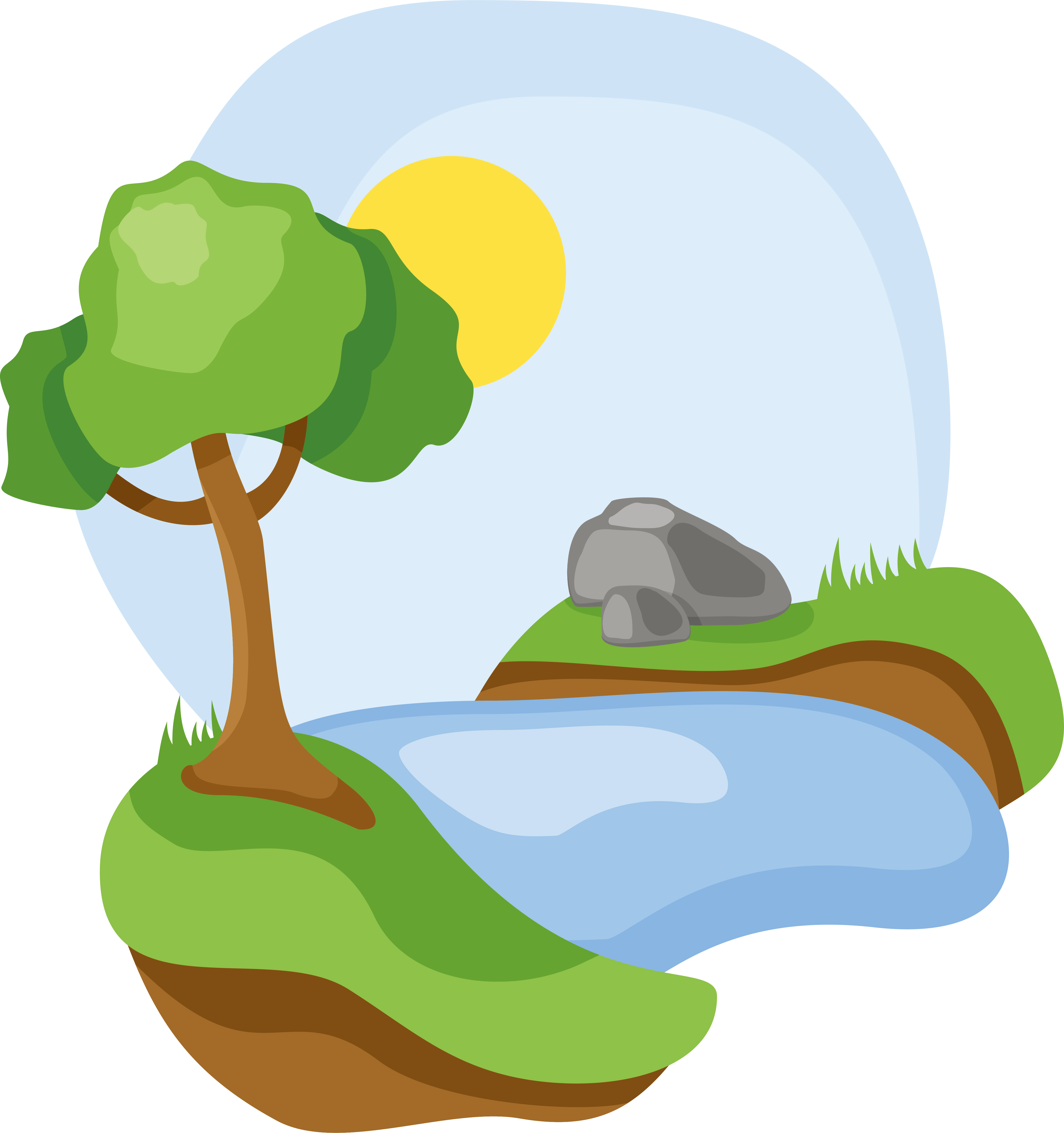 Landscape Illustration Design - River (4722x5026)