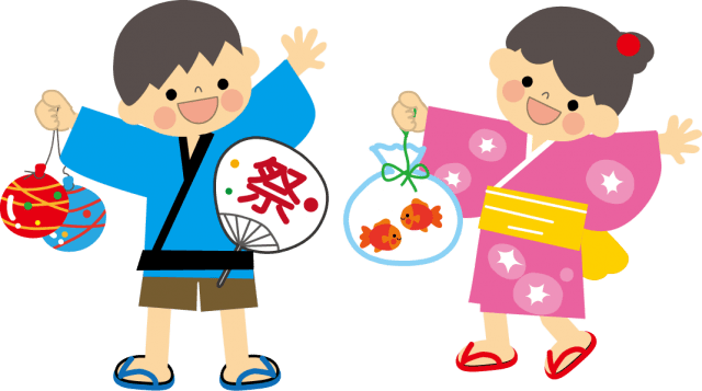 こども２ - 夏 祭り の イラスト (640x357)