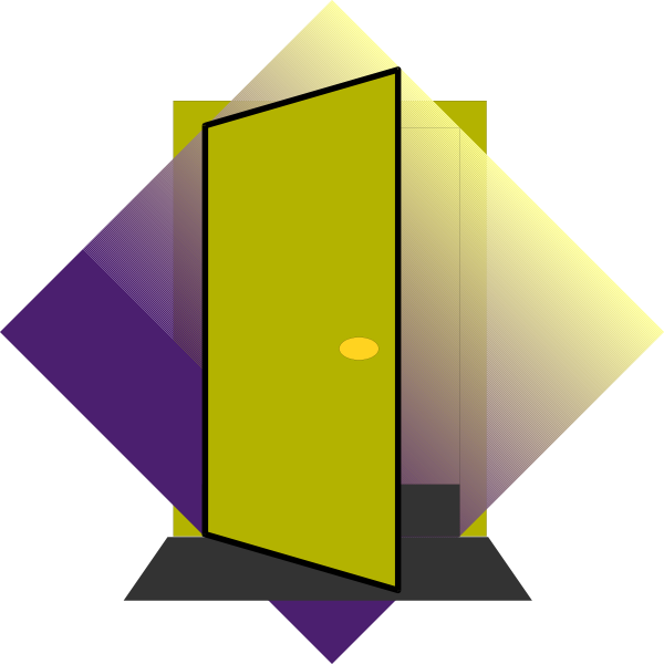 Blue Flame Solid Clipart - Door Clip Art (600x600)