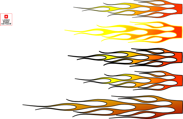 Racing Flame Diff Colored Borders Clip Art - Clip Art (600x390)