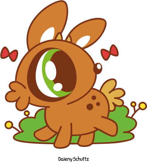 Chibi Chibi Deer By Daieny - Cartoon (600x600)